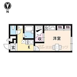 レオパレス美夢 1Kの間取図画像