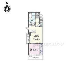 ガレーナ 1LDKの間取図画像