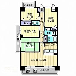 ルミナスＭＩＺＵＨＯ京町 3階4LDKの間取り