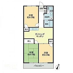 フォブールたかぎ 3DKの間取図画像