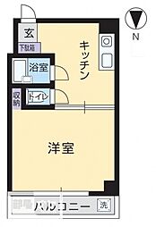 ユソウビル 1Kの間取図画像