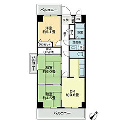 プラージュ司 3DKの間取図画像
