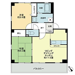フォブールときわ 2LDKの間取図画像