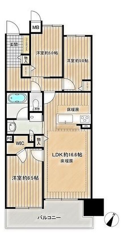 3LDK 間取り