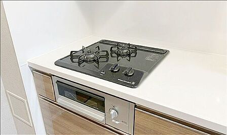 ◆二口コンロ◆グリル付※AI加工画像につき現状と異なります