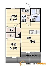 Satis瀬高 2LDKの間取図画像