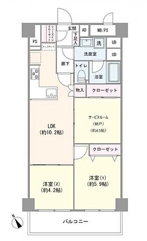 間取り 五反野スカイハイツ 6階/-