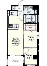 エクストラパレス 2LDKの間取図画像
