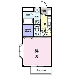 ストーンヒルズC 1Kの間取図画像
