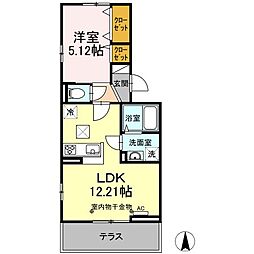 LeadR.E 1LDKの間取図画像