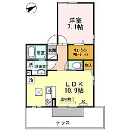エトワール2 1LDKの間取図画像