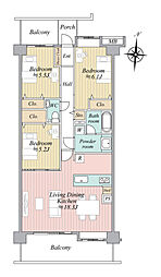 サンヴェール千葉サザンヒルズ 3LDKの間取図画像