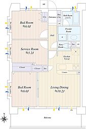 レーベンハイム北綾瀬 2SLDKの間取図画像