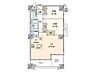 間取り：【間取図】専有面積80m2超の広々2LDKです。