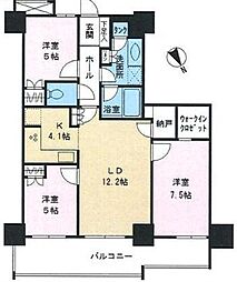 ビーコンタワーレジデンス 3LDKの間取図画像