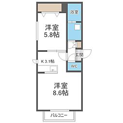 ＬａＭｅｒ　ＫＯＴＯＮＩ 1階1LDKの間取り