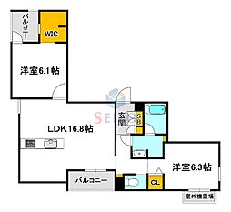 吹田市昭和町マンション 2LDKの間取図画像