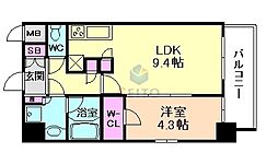 COMFORIA江坂広芝町 1LDKの間取図画像