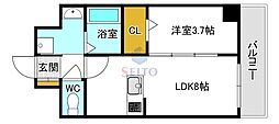 GRAN PASEO 江坂 1LDKの間取図画像