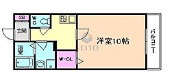 TMKEsaka 1Kの間取図画像