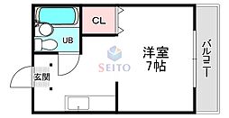 ルネ山岸 ワンルームの間取図画像