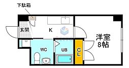 S-FORT江坂リベルツ 1Kの間取図画像