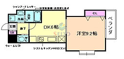 サンヴェール三国 1DKの間取図画像