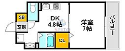第18関根マンション 1DKの間取図画像