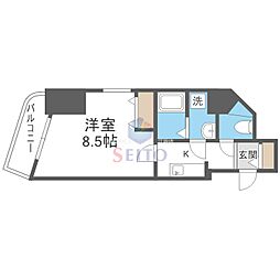 リッジ江坂 1Kの間取図画像