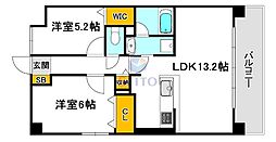 クレアコート元町 2LDKの間取図画像