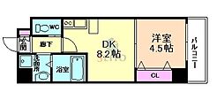 アトール西中島2 1LDKの間取図画像