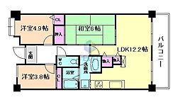 グランベール桃山台 3LDKの間取図画像