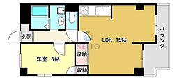 飛鳥壱番館 1LDKの間取図画像