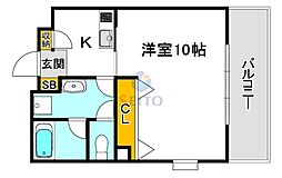 S-FORT江坂公園 1Kの間取図画像