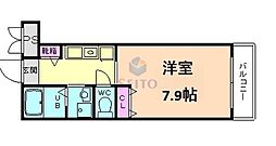 ロイヤルクイーンズパーク江坂 1Kの間取図画像