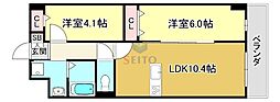アーバンパーク新大阪 2LDKの間取図画像