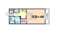 TMKEsaka 1Kの間取図画像