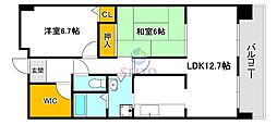 サンシャイン江坂 2LDKの間取図画像