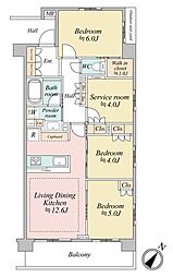 ウィルローズ行徳パークフロント 3SLDKの間取図画像