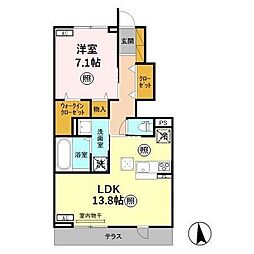 大和1 1LDKの間取図画像