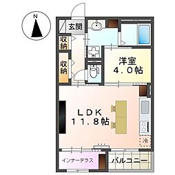 スイートモダン東宿郷3丁目新築マンション 1LDKの間取図画像