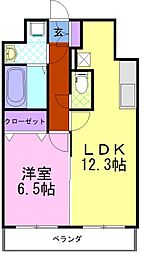モアルミーネ 1LDKの間取図画像