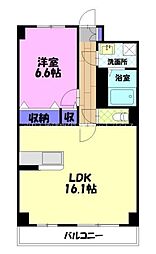 S-FORT宇都宮南大通り 1LDKの間取図画像