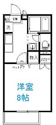 ローズマリー 1Kの間取図画像