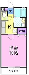 ハーモニー1 1Kの間取図画像