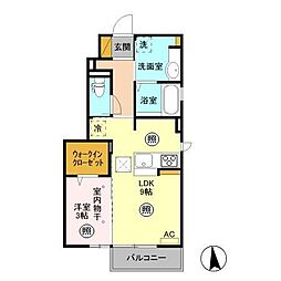 クレイン1 1LDKの間取図画像