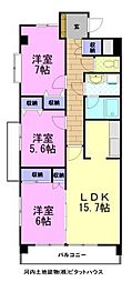 ザ・ミレニアムタワー 3LDKの間取図画像