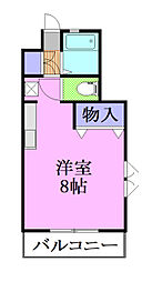 ヴィブレ2 ワンルームの間取図画像