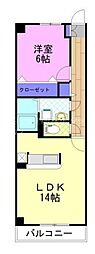 ライラック2 1LDKの間取図画像