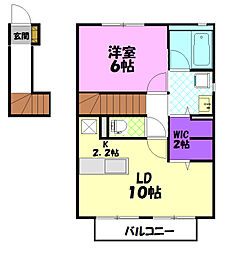 K&MテクノE 1LDKの間取図画像